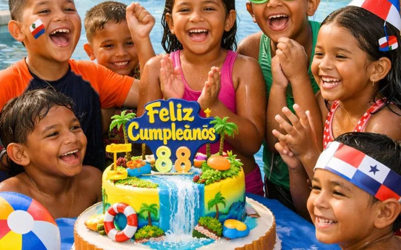 Niños celebrando un cumpleaños